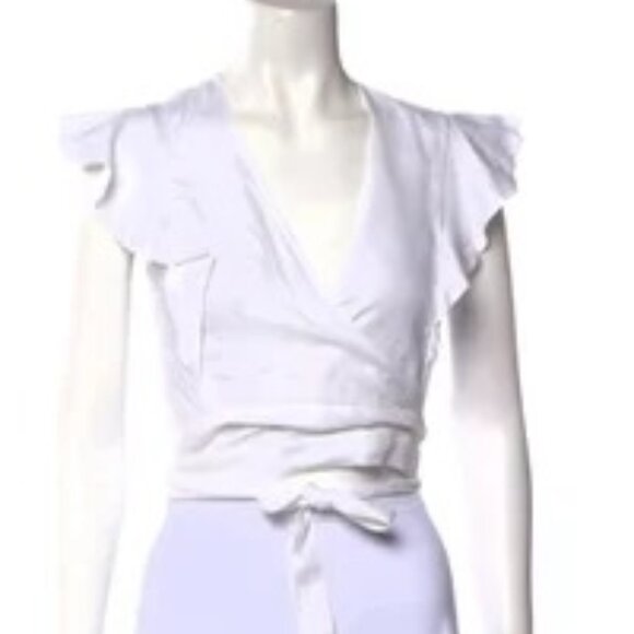 EPHEMERA V-Neck Short Sleeve Crop Top Size: S - Picture 1 of 3